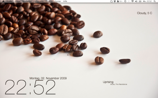Bildschirmfoto GeekTool Coffee Beans