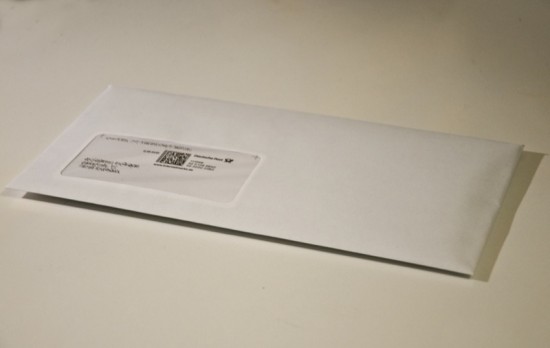 Ein fertiger Brief mit Internetmarke